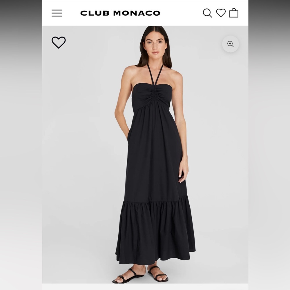 Black Cotton Halter Dress